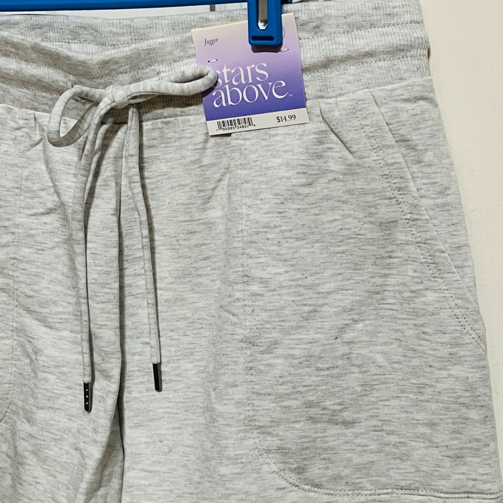 Women's Beautifully Soft Fleece Lounge Shorts - Stars Above Heathered Gray M *M4 - Picture 4 of 9